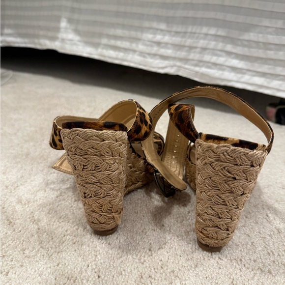 Stuart Weitzman Animal Print Wedge Sandals - Picture 3 of 4